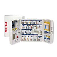 First Aid Only 90580 50-Person SmartCompliance OSHA First Aid Cabinet for Businesses, Large Plastic First Aid Cabinet Without Medications, 203 Pieces