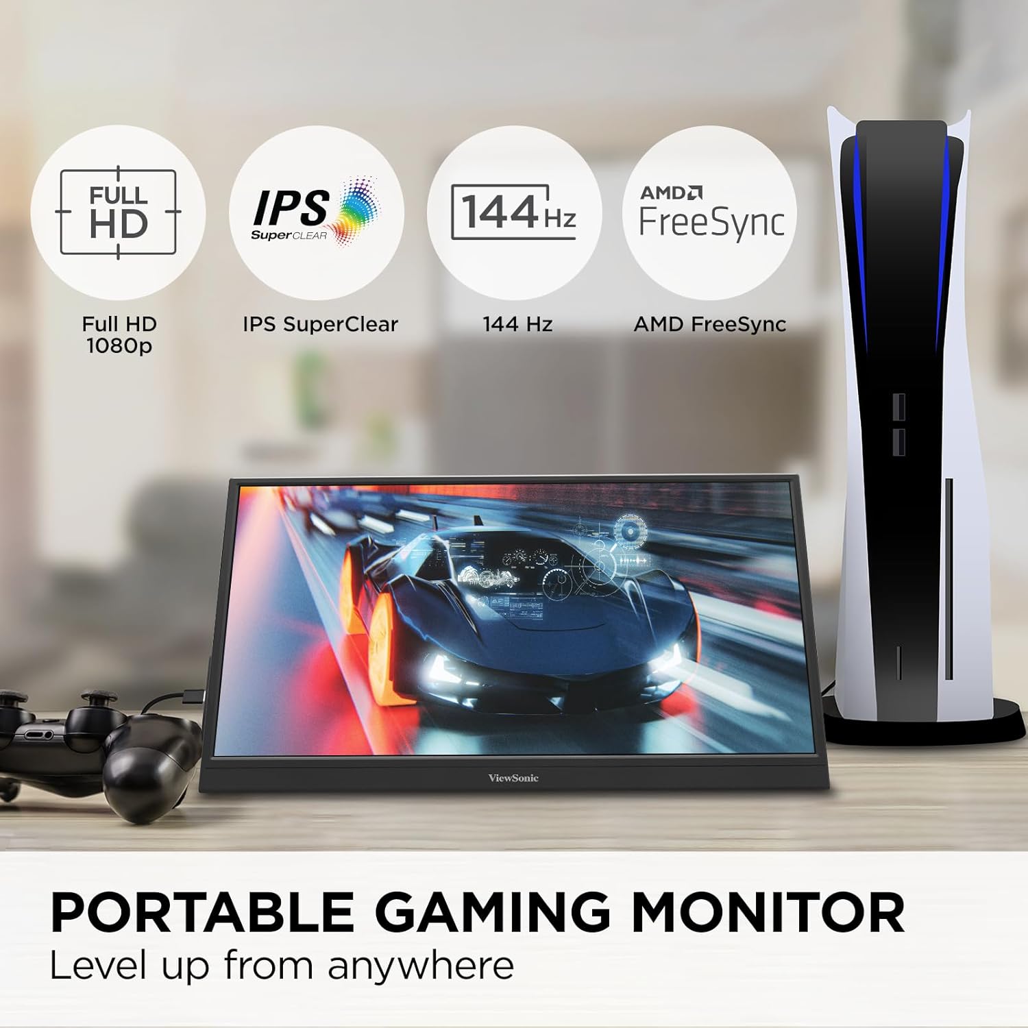 VIEWSONIC Portable 1080p IPS Monitor with 60W USB-C and Mini HDMI