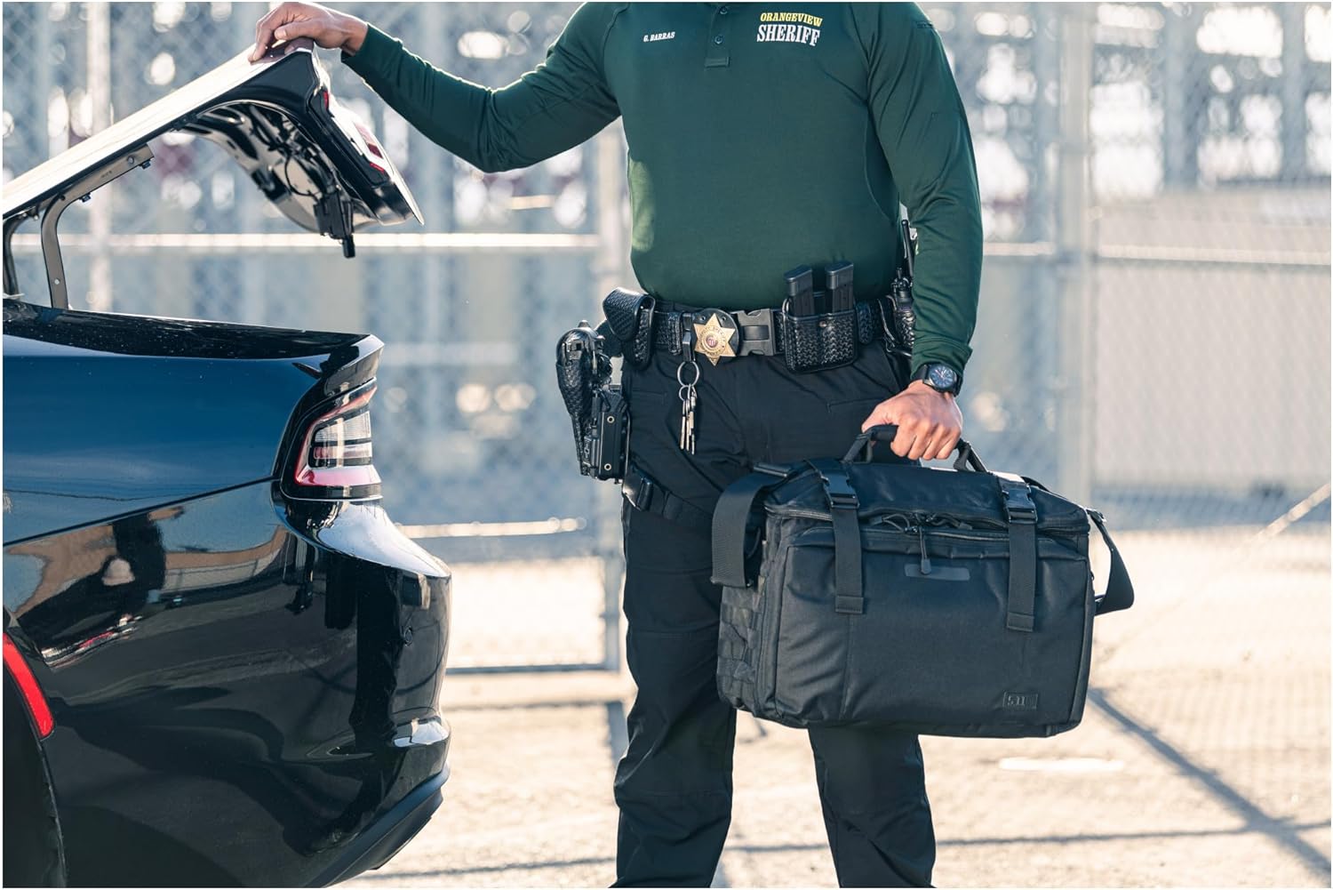 5.11 Tactical Wingman Patrol Bag – Police Gear Car Seat Organizer for Law Enforcement, Black, Style 56045ABR