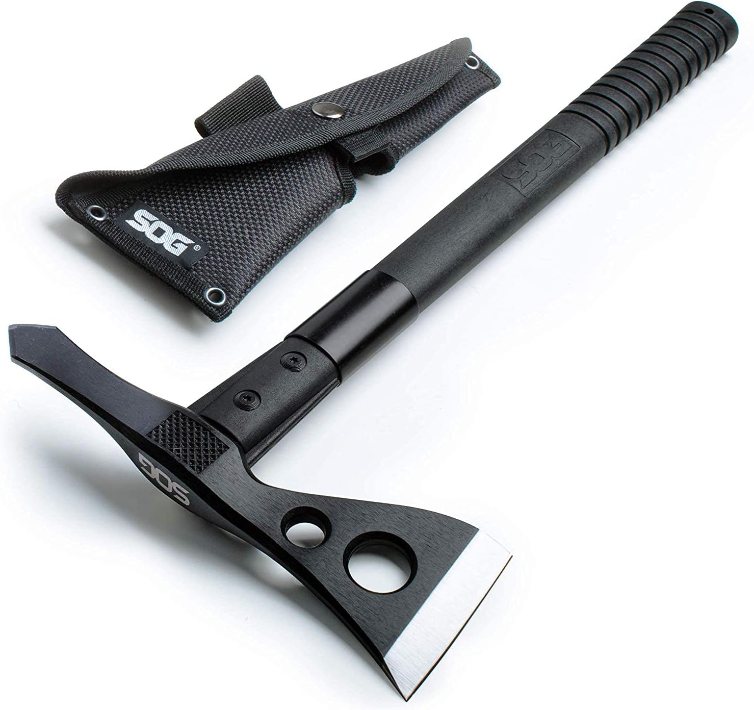 SOG Tactical Tomahawk- Throwing Hatchet, Versatile Survival Tactical Axe and Emergency Breaching Tool & Entrenching Tool