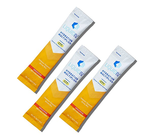 Liquid IV Hydration Multiplier+ Immune Support Drink Mix, 0.56 Fl Oz, Tangerine, Pack Of 10 Pouches
