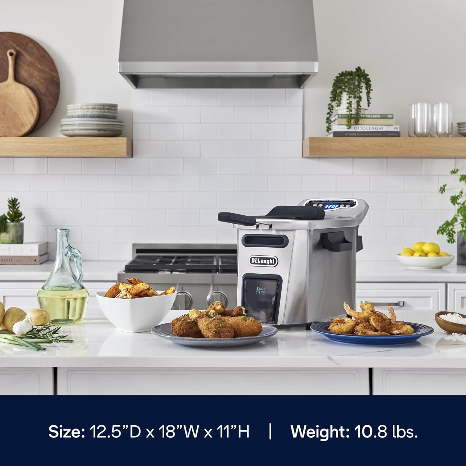 De’Longhi Livenza Deep Fryer with EasyClean System, Cool Zone, Adjustable Thermostat, Dishwasher-Safe Parts, Large Capacity