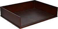 Victor Heritage Wood Stacking Letter Tray - 1 Compartment(s) - 3.1in x 13.2inx 10.6in Depth - Desktop - Natural - Faux Leather, Wood - 1 Each - H1154