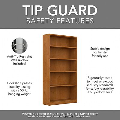 Bush Furniture Universal Bookcase - Storage and Display Bookshelf for Home or Office