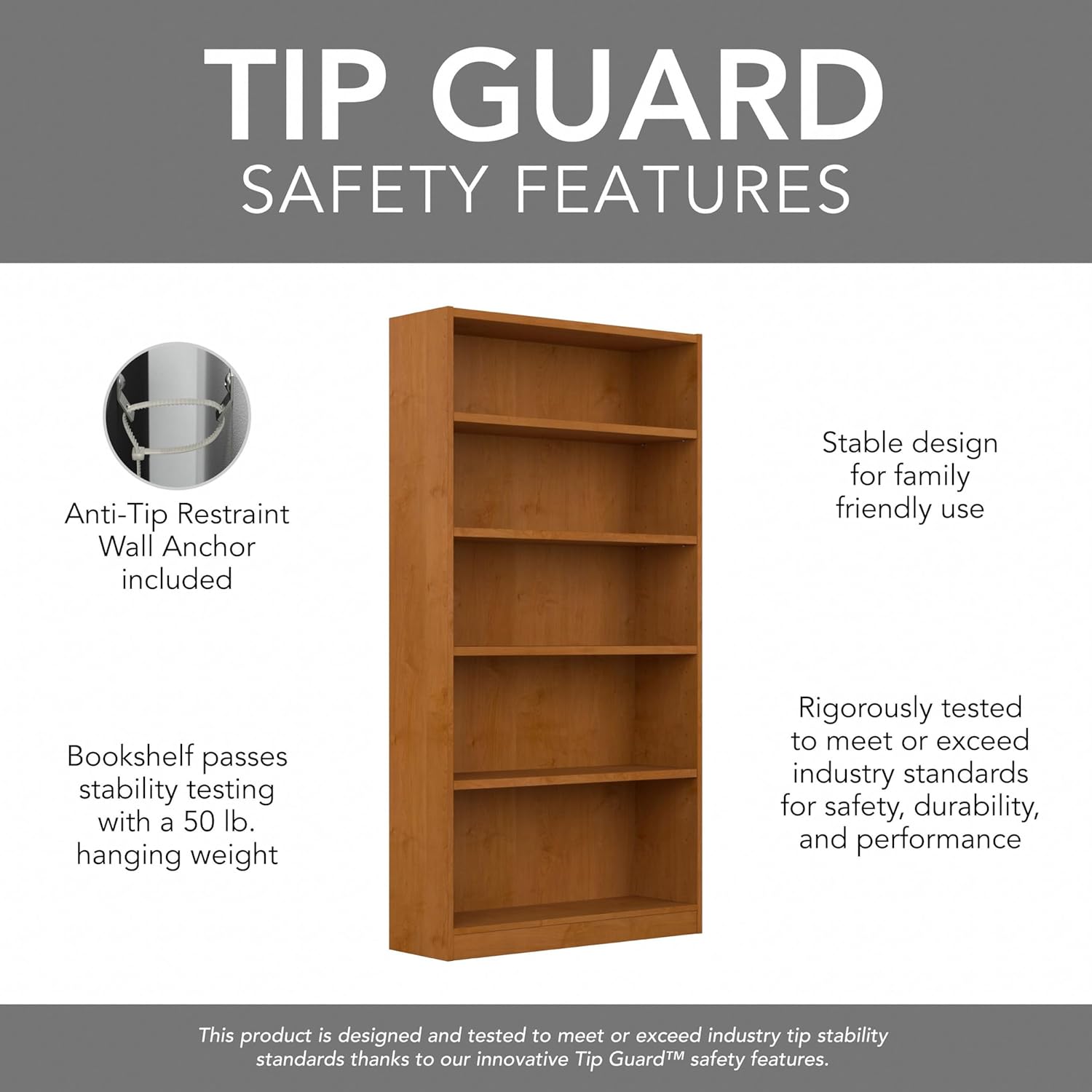 Bush Furniture Universal Bookcase - Storage and Display Bookshelf for Home or Office