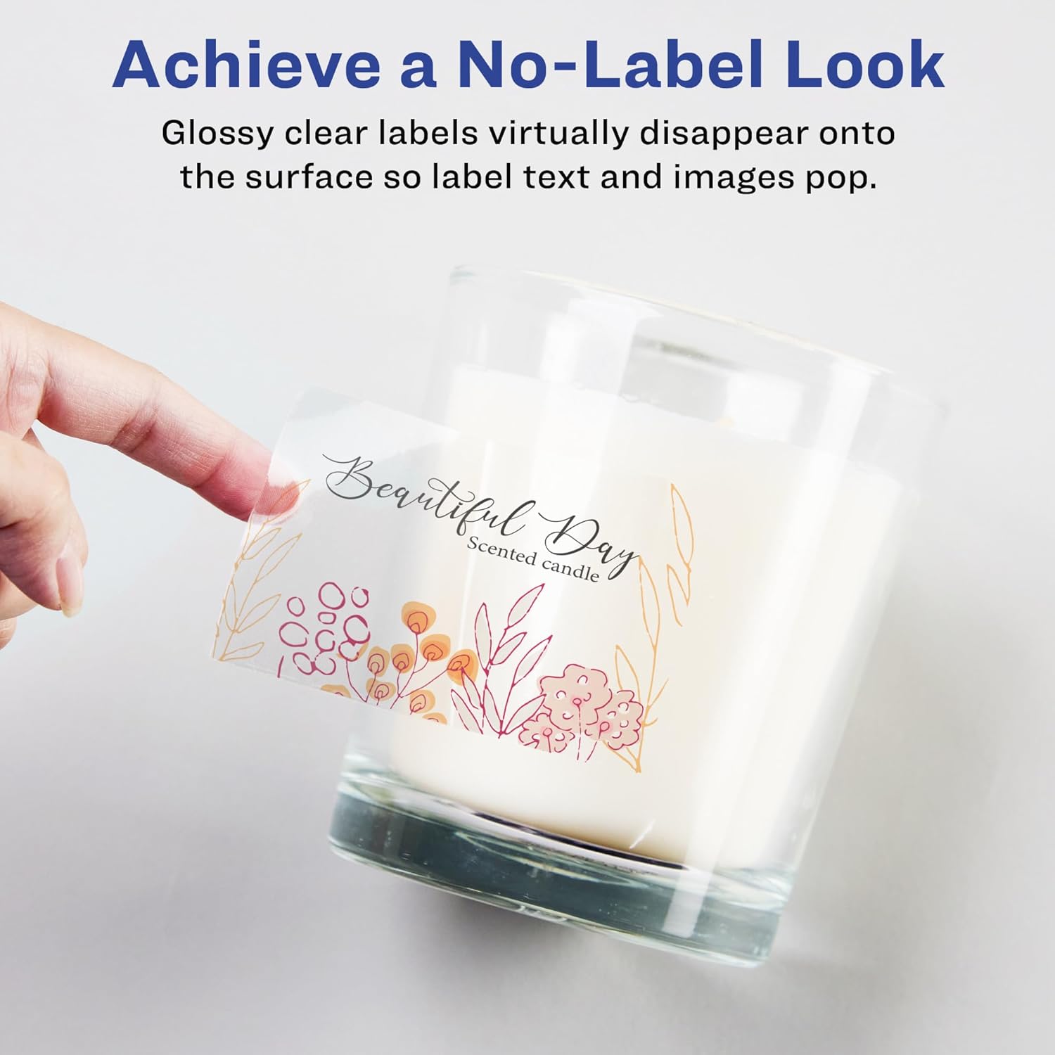 Avery Glossy Clear Rectangle Labels, Sure Feed Technology, 2" x 2.75", Print-to-The-Edge, Laser/Inkjet Printable