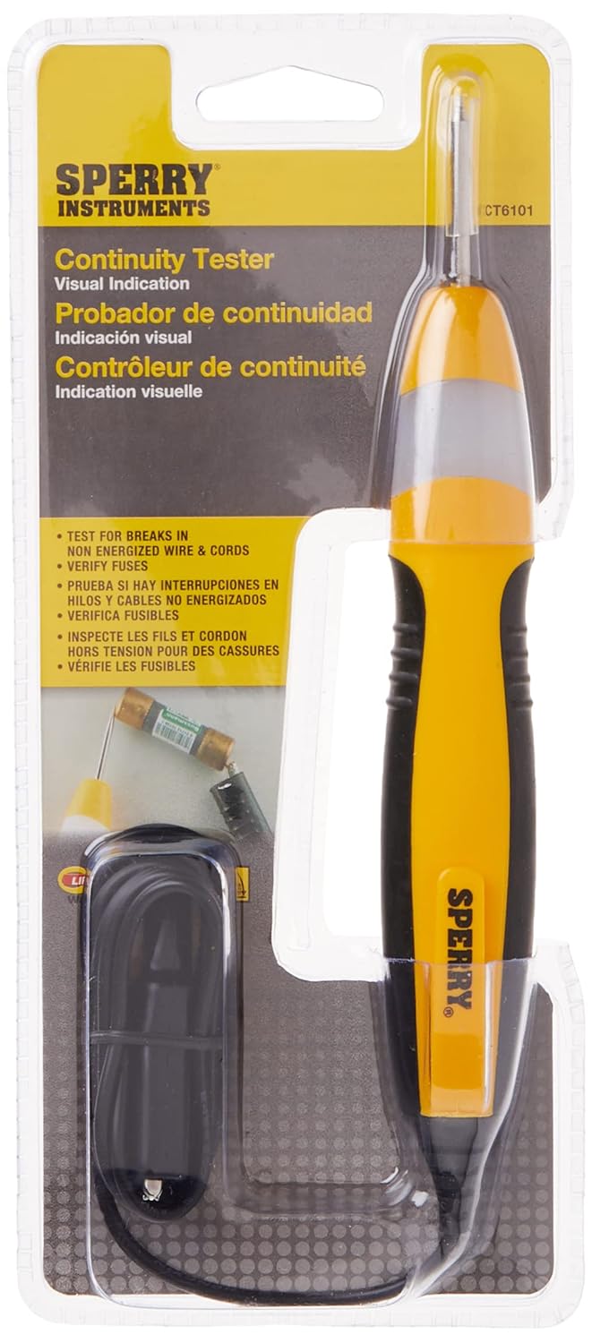 Gardner Bender Sperry Instruments CT6101 Heavy Duty Continuity Tester, 2 Range, 36 inch lead