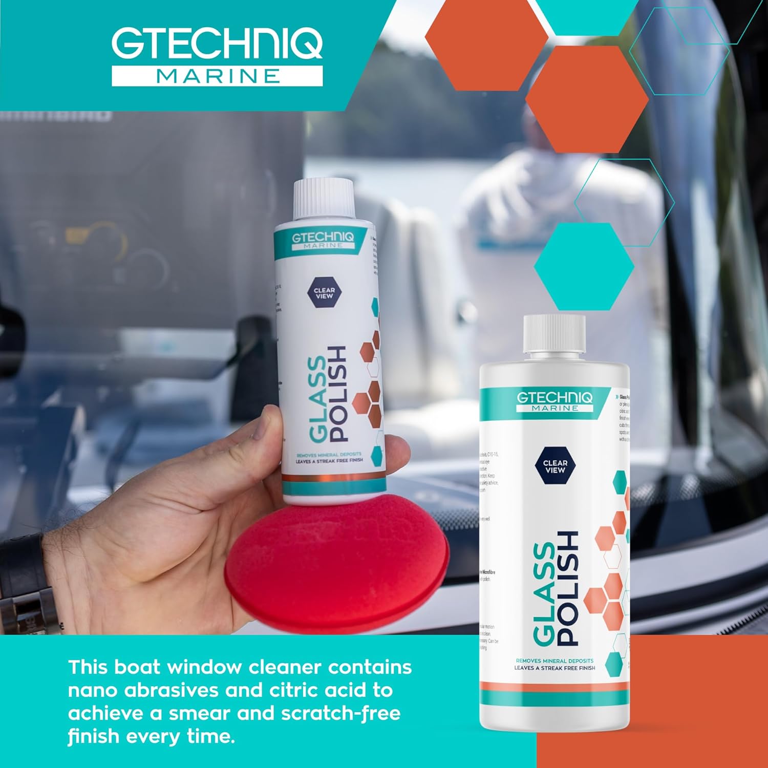 Gtechniq Marine Glass Polish – Water Based Cleaner for Scratch Free Finish on Glass and Perspex
