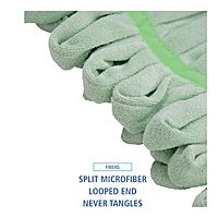 Boardwalk Microfiber Looped-End Wet Mop Heads, Medium, Green, 12/Carton