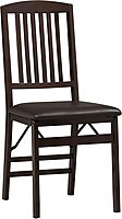Linon Triena Mission Back Set of 2 Folding Chair, 17" w x 20" d x 36" h, Brown
