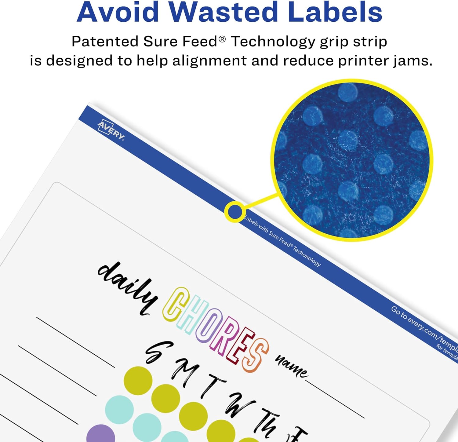 Avery Glossy Clear Square Labels, Sure Feed Technology, 8" x 8", Laser/Inkjet Printable