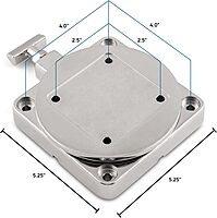 Cannon 1903002 Low-Profile Swivel Downrigger Mounting Base, Stainless Steel
