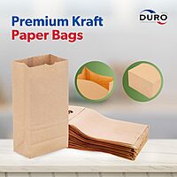Duro ID# 18405 5# SOS Bag 35# 100% Recycled Natural Kraft, Pack of 500