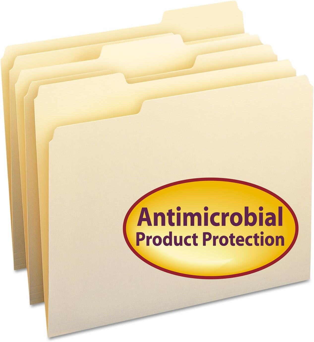 Smead® Manila Folders With Product Protection, Letter Size, 1/3 Cut, Box Of 100