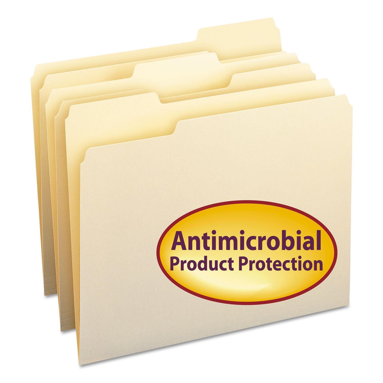 Smead® Manila Folders With Product Protection, Letter Size, 1/3 Cut, Box Of 100