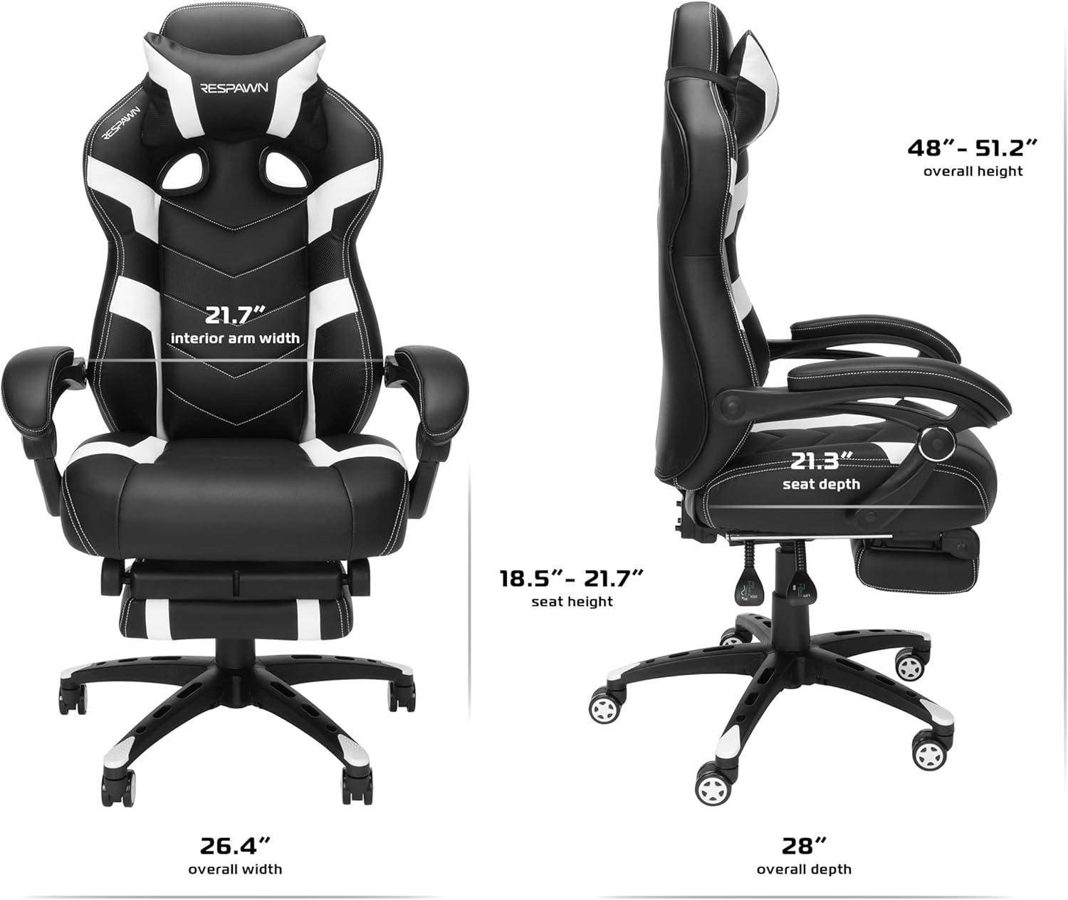 RESPAWN 110 Pro Ergonomic Gaming Chair with Footrest