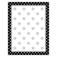 Barker Creek Designer Computer Paper, Black And White Dots, 8.5” x 11”, Decorative Printer Paper, Stationery