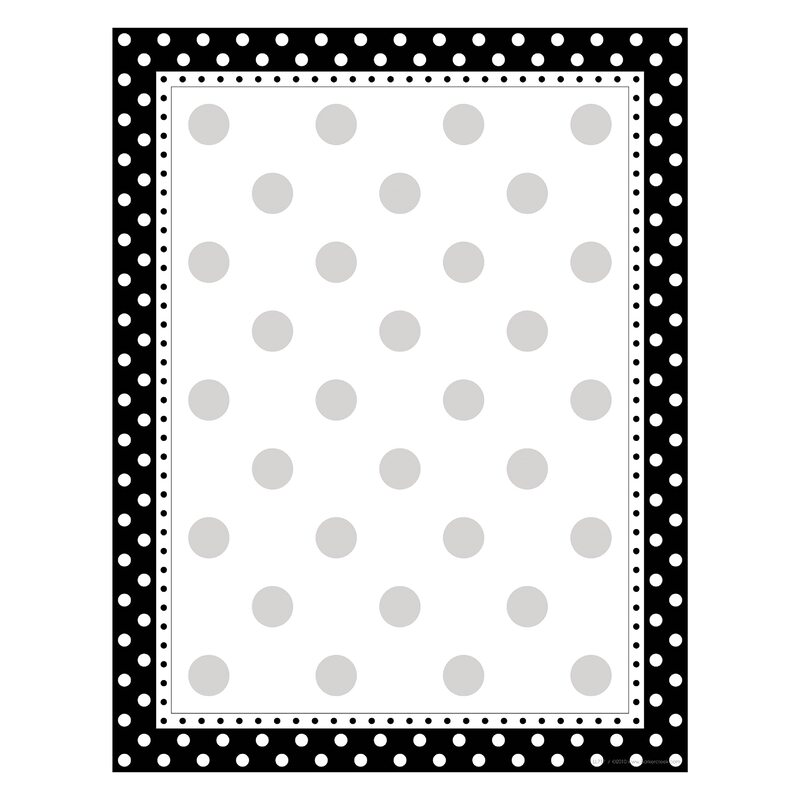 Barker Creek Designer Computer Paper, Black And White Dots, 8.5” x 11”, Decorative Printer Paper, Stationery