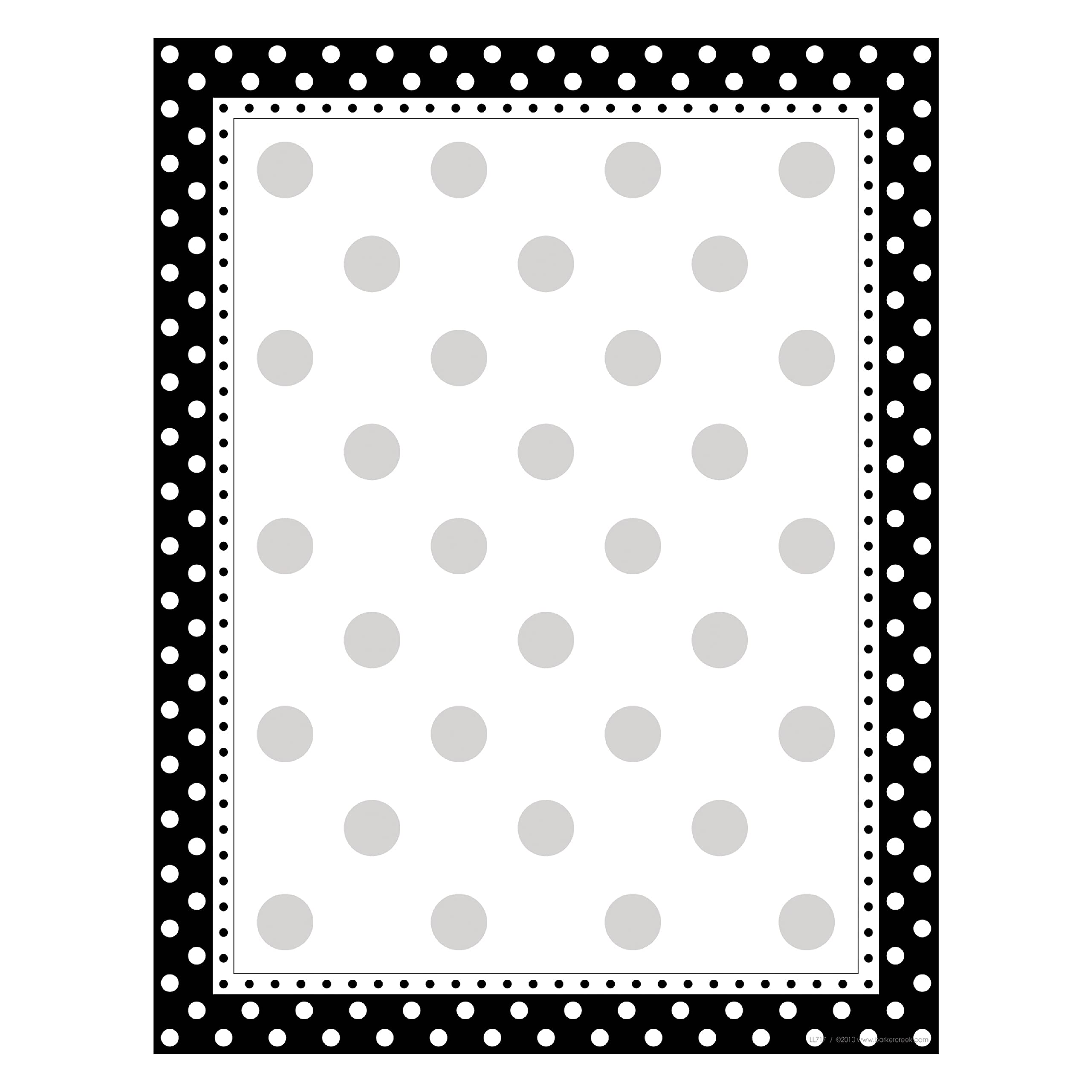 Barker Creek Designer Computer Paper, Black And White Dots, 8.5” x 11”, Decorative Printer Paper, Stationery