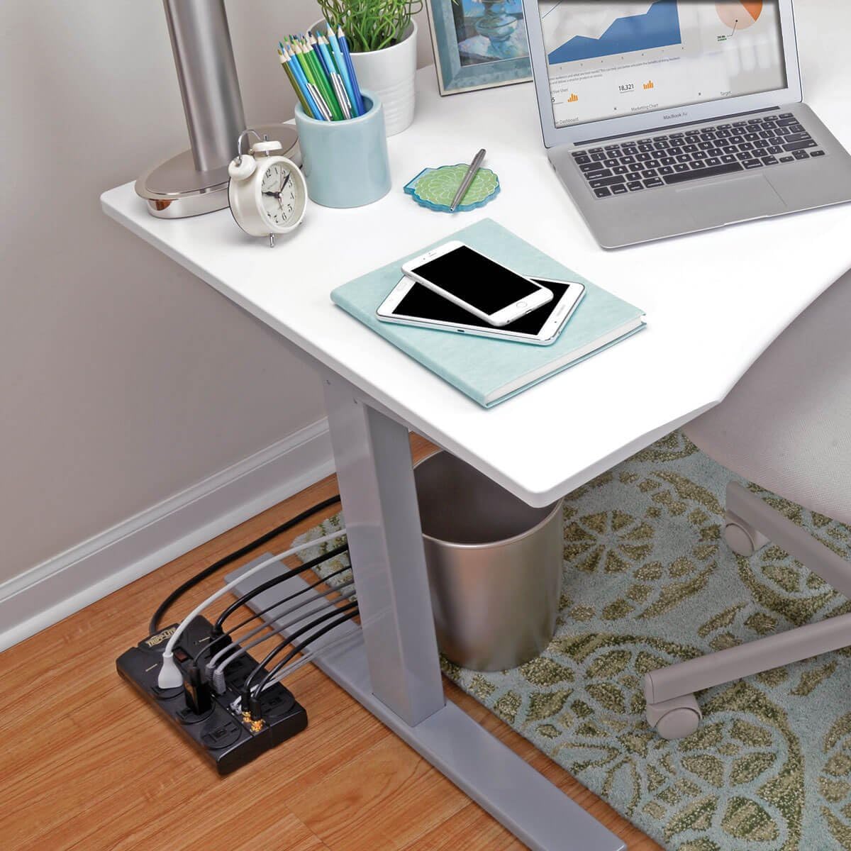 Tripp Lite 8 Outlet Surge Protector Power Strip, 10ft Cord, Right-Angle Plug, Tel/Modem/Coax/Ethernet Protection, RJ11, RJ45