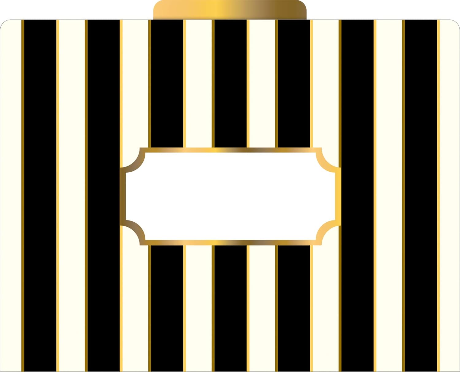 BARKER CREEK Designer File Folders Set of 24, Gold, Multi-Design Set with Gold Designs on Outside