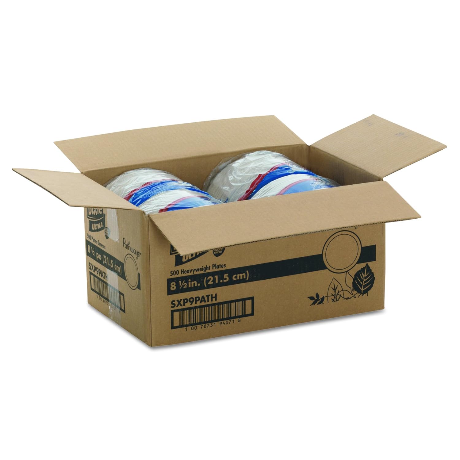 Dixie Ultra SXP9PATH Pathways Soak Proof Shield Heavyweight Paper Plates, WiseSize, 8 1/2" (Pack of 125)