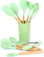 MegaChef 12-Piece Silicone and Wood Utensil Set