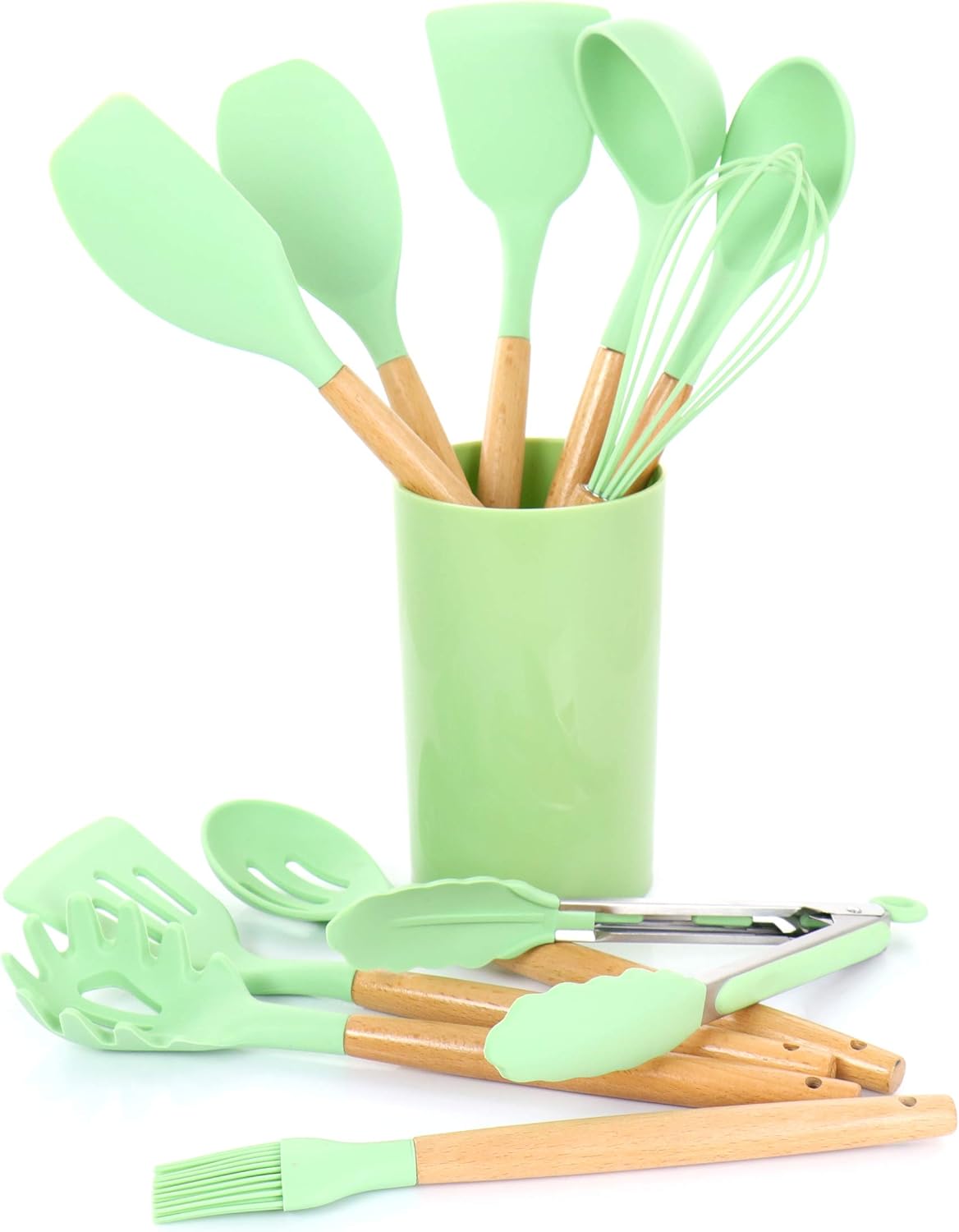 MegaChef 12-Piece Silicone and Wood Utensil Set