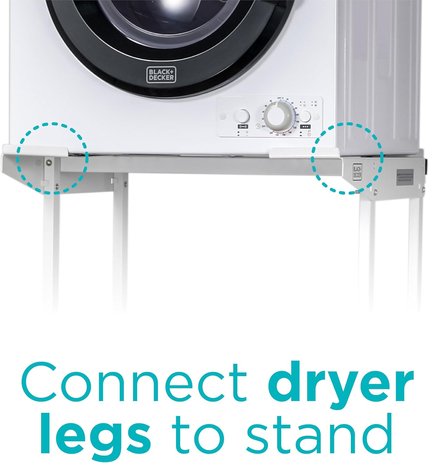Black+Decker Washer Dryer Stacking Rack Stand, Compatible with Black and Decker Portable Washers and Dryers