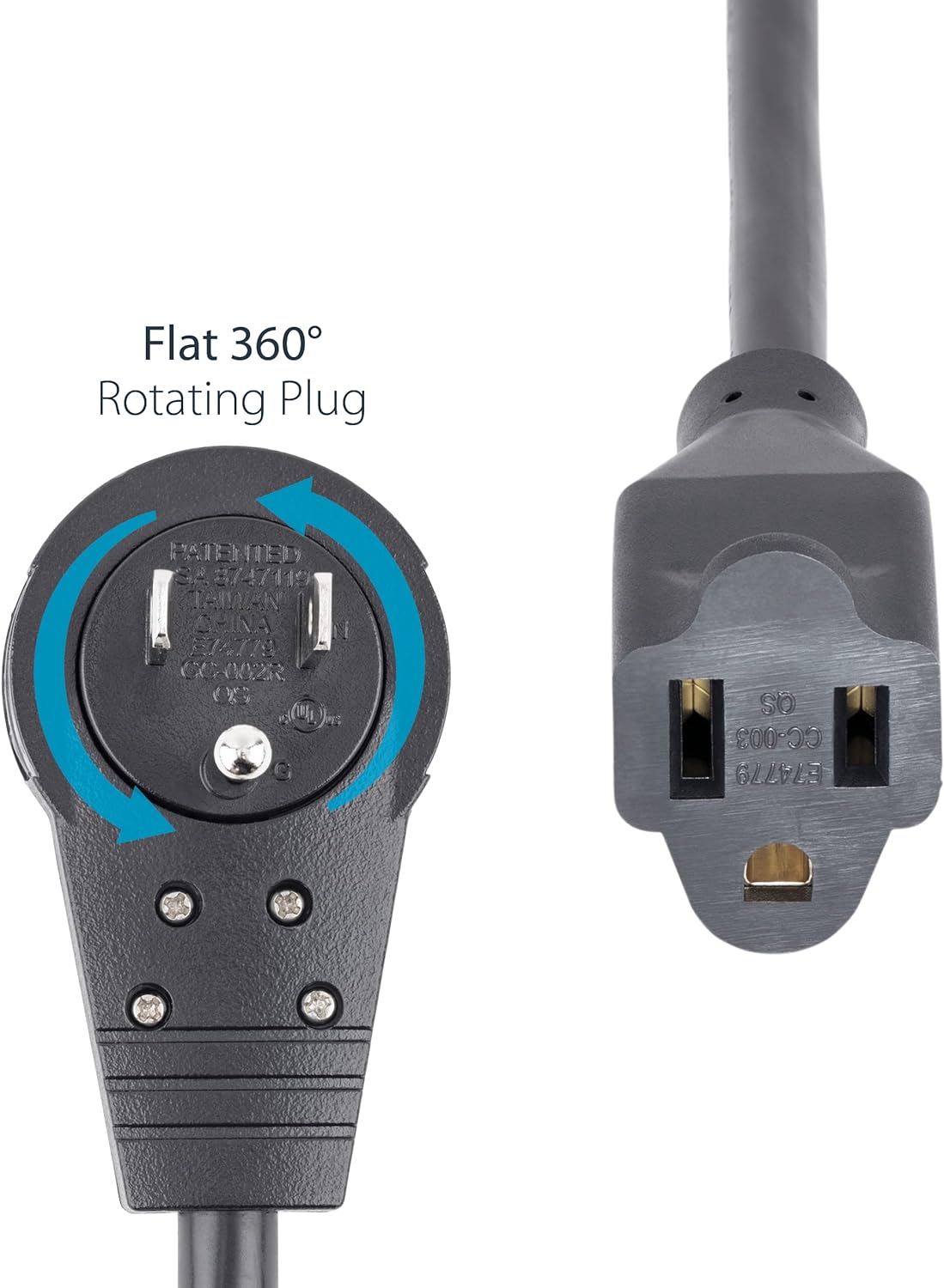 StarTech.com Power Extension Cord NEMA 5-15P to NEMA 5-15R