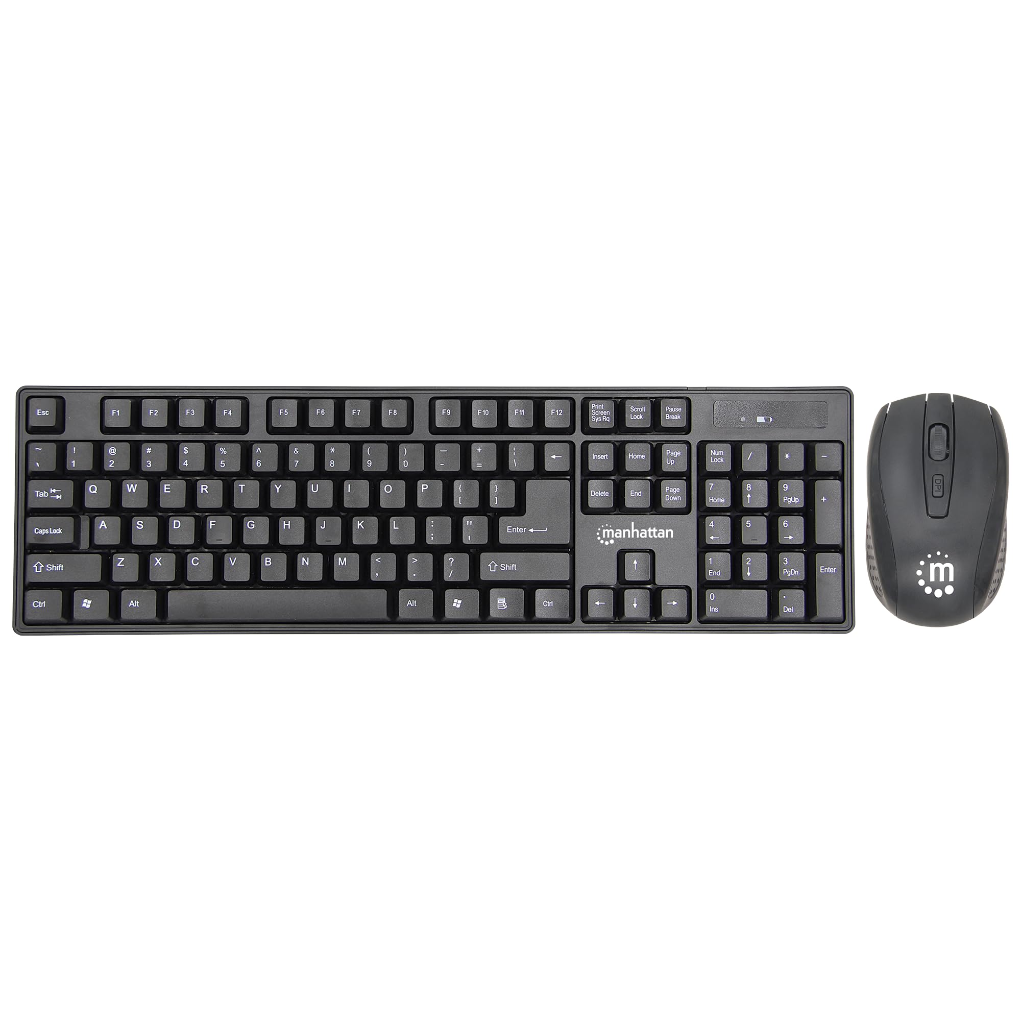 Manhattan Wireless Keyboard and Mouse Combo - Full-Size USB Wireless Keyboard Mouse Set with 2.4GHz Dongle for PC Computer