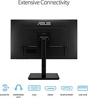 ASUS 23.8”1080P Monitor(VA24DQSB)-Full HD,IPS,75Hz,Speakers Adaptive-Sync Low Blue Light Flicker Free VESA Mountable