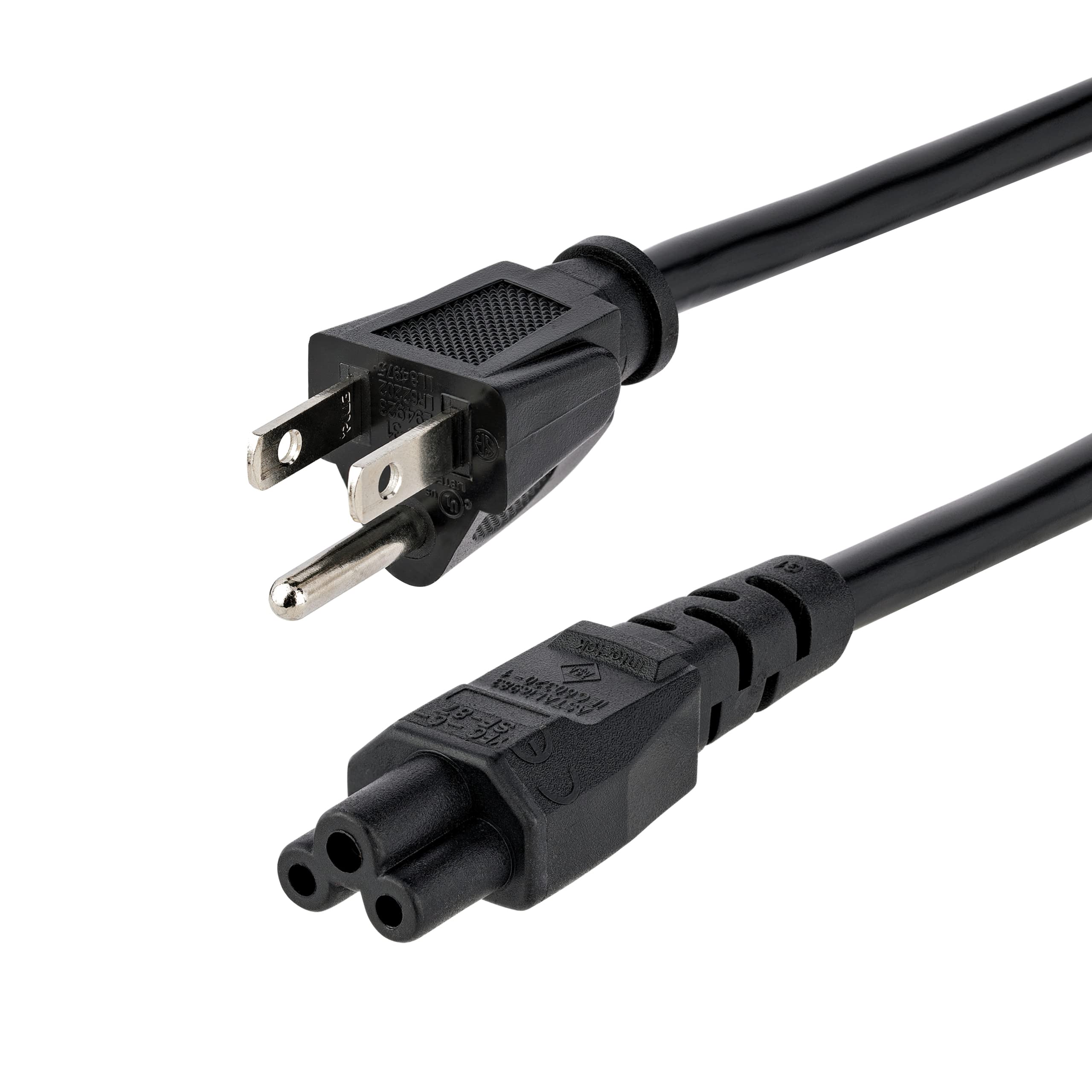 StarTech.com Laptop Power Cord NEMA 5-15P to IEC C5 18AWG 10A 125V
