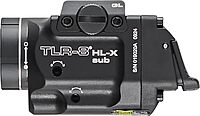Streamlight 69466 TLR-8 HL-X sub USB 1000-Lumen Weapon Rail-Mounted Rechargeable Tactical Flashlight with Integrated Red Aiming Laser for Glock 43X/48 MOS and 43X/48 Rail Only, Black