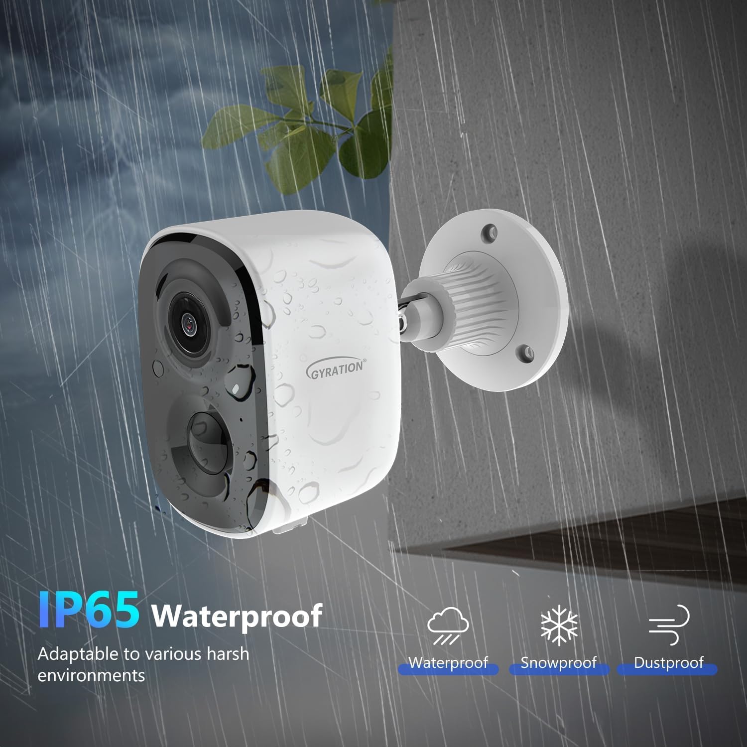 Gyration 1080P Wireless Security WiFi Cameras for Home Security, Wireless Outdoor with Motion Detection