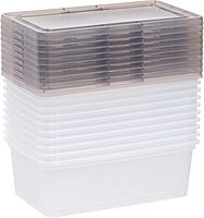 IRIS 6 Quart Snap Top Plastic Storage Boxes, Clear - 10 Pack