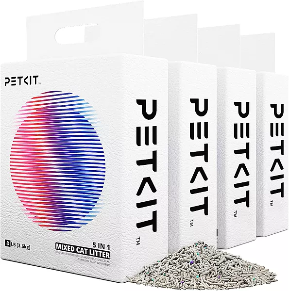 Petkit 5 In 1 Mixed Clumping Cat Litter - Unscented - 3.6Kg