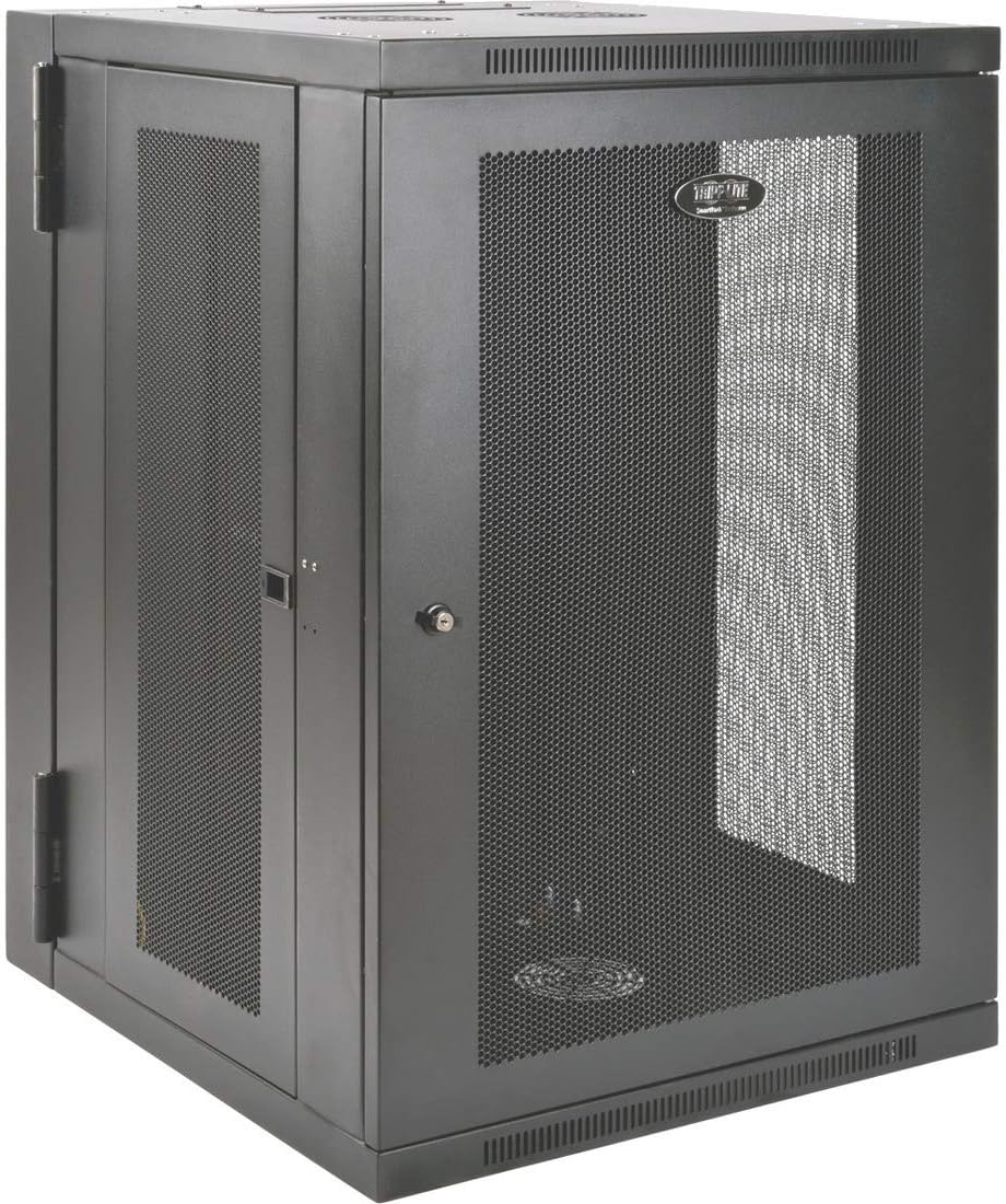 Tripp Lite 18U Wall Mount Rack Enclosure Server Cabinet, Hinged Back, 24.5 in. Deep, UPS-Depth (SRW18USDP),Black