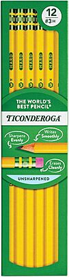 Ticonderoga® Pencils, #2 Medium Soft Lead, Box of 12