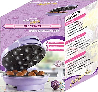 Brentwood Cake Pop Maker Non-Stick 12-Slot - Purple