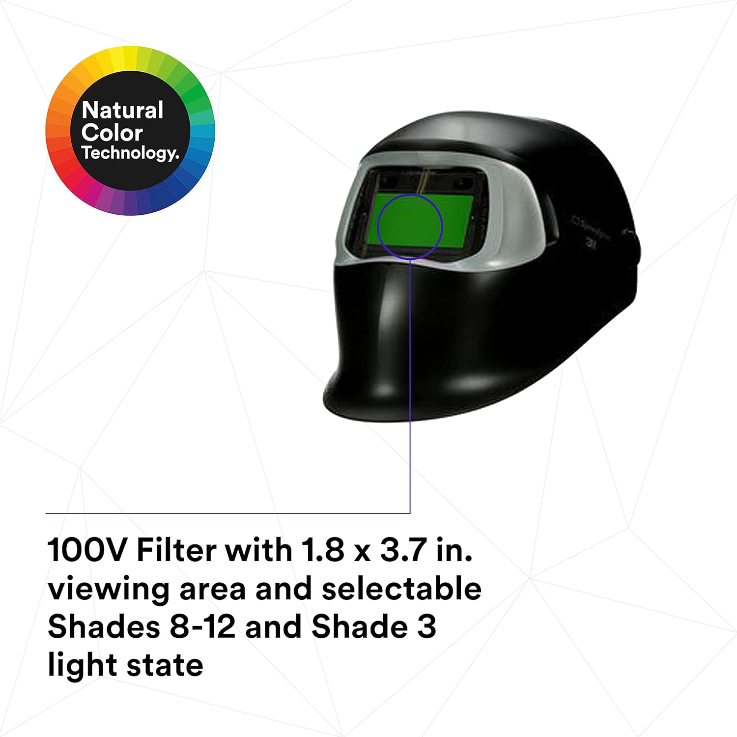 3M Speedglas Welding Helmet 100, Auto Darkening Filter 100V TIG 10A MIG/MAG Stick for Grinding, Sanding and Metal Repair