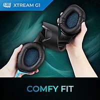 ADESSO Xtream Gaming Headset with 50 mm Drivers, Noise Cancelling Microphone and LED Lighting