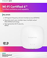 HPE Networking Instant On Access Point AP22 2x2 WiFi 6 Indoor Wireless Access Point | Long Range, Secure, Smart Mesh Support | Power Source Not Included | US Model (R4W01A) Power Adapter Not Included