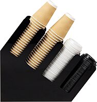 Mind Reader Cup and Lid Dispenser, Countertop Org, Coffee Bar, 4"L x 18"W x 16"H, Black Acrylic