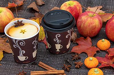 Solo ThermoGuard Insulated Double-Wall Paper Hot Cups Steam Print