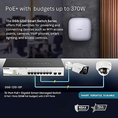 D-Link DGS-1210 Series Gigabit Smart Managed PoE+ Switches