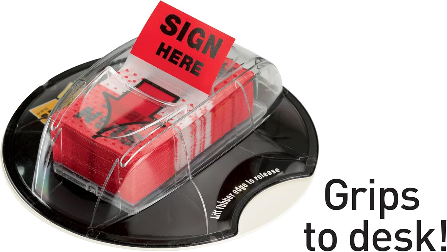 Post-it Flags, Message Flags for Signatures, 1 in Wide, 200/Desk Grip Dispenser