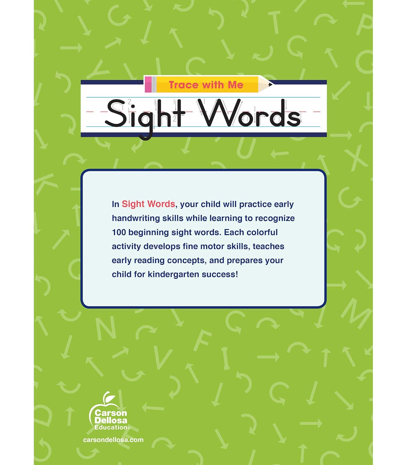 Carson Dellosa Trace With Me: Sight Words Handwriting Workbook for Kids Ages 3