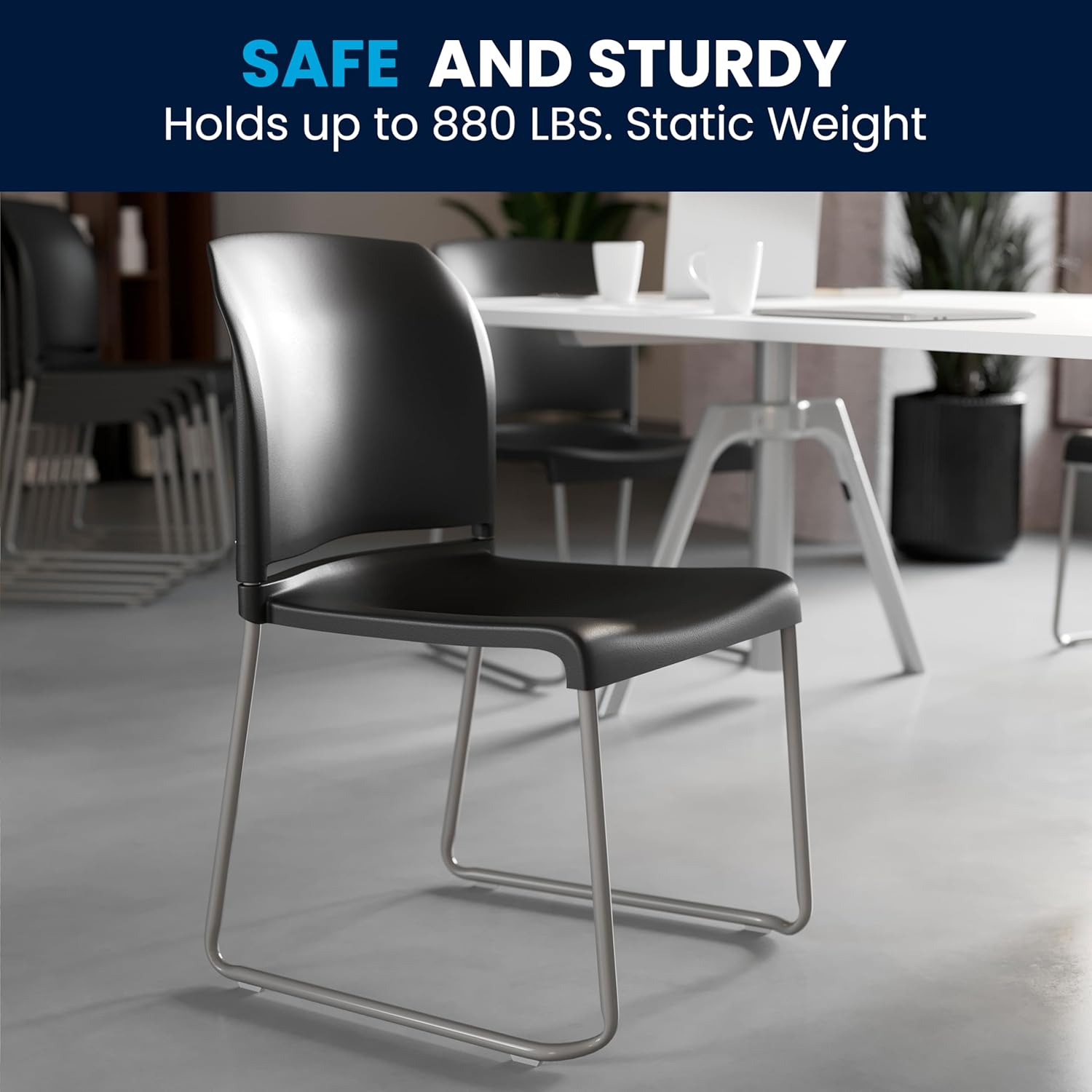 Flash Furniture HERCULES Series 880 lb Contoured Full-Back Stack Chair