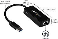 StarTech.com USB to Gigabit Ethernet Adapter with USB Port